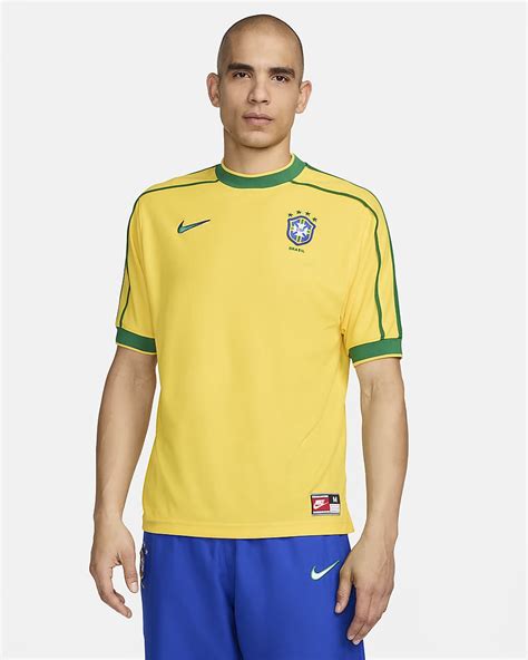 brazil 1998 reissue men's nike soccer replica jersey|nike soccer jersey.